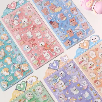 Koreanische Import Original Nekoni Cartoon Tiere Laser Aufkleber Scrapbooking Diy Journal Image