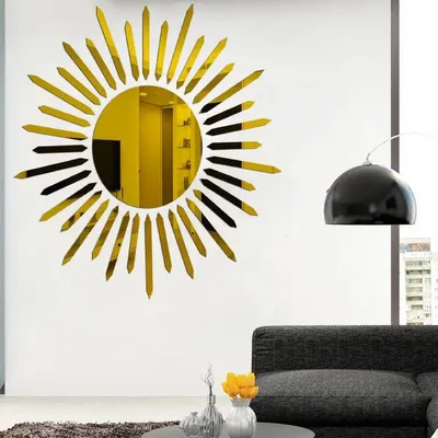 Sunflower Spiegel Wand Aufkleber Selbst-adhesive DIY Kunst Wandbild Dekoration Zubehör Wohnzimmer Image