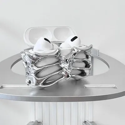 Echome skelett airpods fall dekoration durchbrochenes design personal itie harz schutzhülle für Image