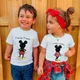 Kinder T-shirts Rosa Minnie Maus Schrift EIN B C D E F G Kurzarm T-shirt Kinder Nach Name Brief