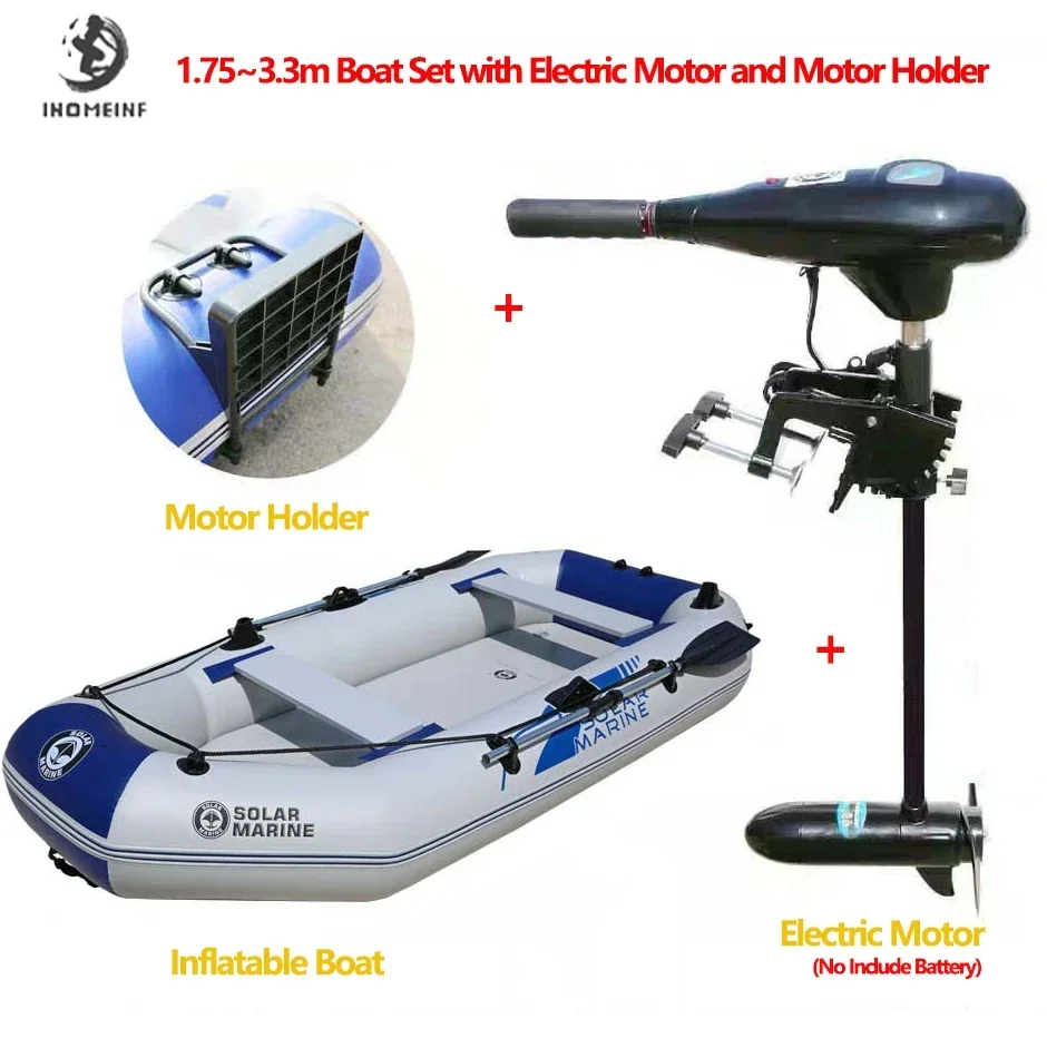 1.75 ~ 3,3 m Schlauchboot mit Elektrische Motor Set für Angeln Drift Kanu 1 ~ 5 Personen Fluss Wasser spielen Sport Air Deck Boot Image