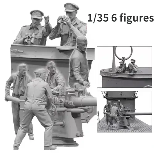 1/35 Harz Figur Modell Kit Militär U-Boot Offiziere und Soldaten 6 Personen Miniatur spielzeug