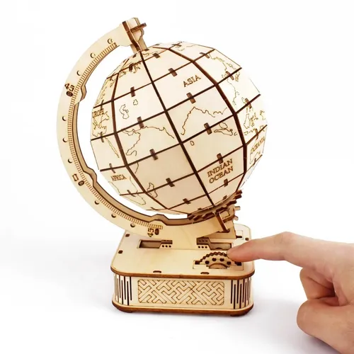 3D Globus Holz puzzle Spielzeug Mechanismus Montage Baustein Erde Modell für Kind DIY Bau Geographie