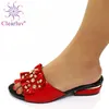 Neue Neueste Design Nigerianischen Party Pumpe Italienische High Heels Herbst Slipper für Hochzeit Damen Schuhe Sommer Hausschuhe Gute Qualität