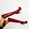 Plus größe 33-50 2020 schlank über das knie stiefel frauen high heels plattform schuhe winter plüsch