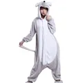Erwachsene Flanell Kigurumi Tier Kostüm Grau Ratte Mäuse Frauen oder männer Onesies Pyjama für