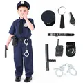 Umorden blaues Kind Kinder Polizei Polizist Kostüm Uniform für Jungen Rollenspiel komplettes Set