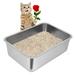 AlidaECO Stainless Steel Cat Litter Box Large Metal Litter Box for Small Cats Kitty Rabbits No Smell Non Stick Easy to Clean(19.5 Lx13.5 Wx6 H L)