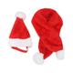 BESTONZON Red Pet Dress Up Costume Christmas Hat Scarf Set Pet Outfit Accessories Santa Scarf Set for Cat Puppy