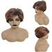 DOPI Human Hair Wigs For Women Black Color Natural Lace Hair Fashion Sexy Short Wavy Curly Parting Synthetic Wig Wave Black(2Pack)