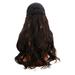 1PC Women Wig One-Piece Hat Wig Long Curly Hair Wig Fashion Elegant Hairpiece with Casual (Black)