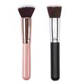 2pcs Wooden Handle Makeup Brushes Professional Big Cosmetic Brushes Loose Powder Foundation Brush Makeup Tools(1pc Black and 1pc