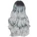 1Pc Women Medium-length Hair Wear Fashion Long Blunt Bangs Hair Wig Cover Stylish Hair Accessories for Party Girls(Black Grey)