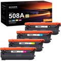 508A Toner Cartridges (with Chip) Replacement for HP 508A Cyan Magenta Yellow Toner Cartridges (4-Pack) | Color Enterprise M553x M553dh MFP M577f M577c M577dn Printer Ink