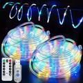 39Ft 100LED Rope Lights Outdoor USB Powered Clear Tube String Lights with 8 Modes Waterproof Indoor Outdoor LED Rope Lighting for Deck Garden Pool Patio Wedding Xmas Decorations Cold White