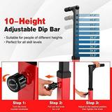 Adjustable Dip Station Pull Up Dip Station With 10 Level Adjustable Height Heavy Duty Multifunctional Parallel Bars For Strength Training Workout Home Gym Dip Bar Station