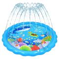 Play Mat Play Mat 170cm Diameter Inflatable Pad Cartoon Sea Animal Printed Outside Water Play Mat for Kids Aged Beyond 3