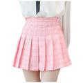 GUIGUI Women Wrap Hip Mini Skirt Women s Fashion High Waist Pleated Mini Skirt Slim Waist Casual Tennis Skirt Casual Flowy Skirt(Pink Size-XS)