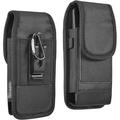 GW USA Case for Nokia C110 / C210 / C300 / G100 Case Cell Phone Pouch Nylon Holster Case with Belt Clip Cover with Metal Clip - Black