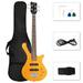 Bornmio ã€�Do Not Sell on AmazonffGlarry GW101 36in Small Scale Electric Bass Guitar Suit With Mahogany Body SS Pickups Guitar Bag Strap Cable Transparent Yellow