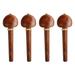 4pcs Wooden Rosewood Cello Pegs Shaft Handle Musical Instruments Solid Wood Cello Accessories Tool (Chocolate)