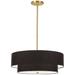 Everly 20" Wide 4 Light 2 Tier Aged Brass Pendant