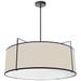 Trapezoid 24" Wide 4 Light Drum Black and Cream Pendant