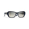 Chanel Woman Sunglass Butterfly Sunglasses CH5516 - Frame color: Blue Tweed, Lens color: Grey