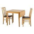 Seconique Vienna Drop Leaf Dining Set - Medium Oak And Brown Pu