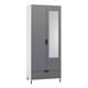 Seconique Madrid 2 Door 1 Drawer Wardrobe - Grey/White Gloss