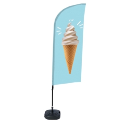 SHOWDOWN Displays Showdown Beachflag - Komplett-Set - Eis - Blau/Schwarz Image