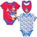 Newborn & Infant Donald Duck Red/White Mickey Friends Bodysuit Bib Three-Pack Set