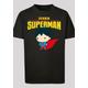 Kurzarmshirt F4NT4STIC "F4NT4STIC Kinder Superman My Dad Is Hero with Kids Basic Tee" Gr. 110/116, schwarz (black) Jungen Shirts T-Shirts