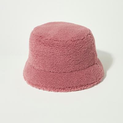 Lucky Brand Teddy Bucket Hat in Dark Pink