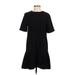 Zara Casual Dress - DropWaist Crew Neck Short sleeves: Black Print Dresses - Women's Size Small