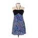 Alice & Trixie Cocktail Dress - A-Line Open Neckline Sleeveless: Blue Dresses - Women's Size X-Small