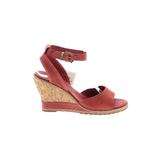 Timberland Wedges: Red Print Shoes - Women's Size 6 - Open Toe