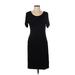 PREMISE Casual Dress - Sheath Scoop Neck Short sleeves: Black Print Dresses - Women's Size Medium