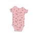 Just One You Made by Carter's Short Sleeve Onesie: Pink Floral Motif Bottoms - Size 6 Month