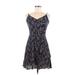 Blush Mark Casual Dress - Mini V Neck Sleeveless: Blue Dresses - Women's Size Medium