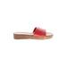 Mariella Sandals: Slip-on Platform Bohemian Red Print Shoes - Women's Size 9 - Open Toe