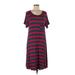 Lularoe Casual Dress - Shift Scoop Neck Short sleeves: Burgundy Print Dresses - Women's Size Medium