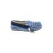Lands' End Flats: Slip-on Platform Casual Blue Shoes - Women's Size 4 - Almond Toe