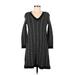 M Missoni Casual Dress - Sweater Dress: Black Houndstooth Dresses - Women's Size 36