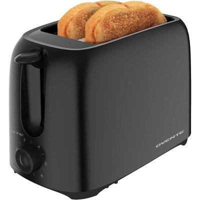 OVENTE Electric 2 Slice Toaster w/ 6-Shade Settings Plastic in White | 6.3 H x 5.51 W x 10.24 D in | Wayfair TP2210B