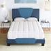 Latitude Run® Tuscany Geometric Linen Platform Bed Frame Upholstered/Linen in Blue | King | Wayfair BD6DA1AA06E14E628E0999C0C256EA8C