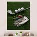 Latitude Run® Golf Set Swing Excellence III - Golf Metal Wall Art Metal in Green/White | 32 H x 16 W x 1 D in | Wayfair