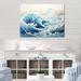 Rosecliff Heights Dramatic Tide I - Coastal Metal Wall Decor Metal in Blue/White | 16 H x 32 W x 1 D in | Wayfair A59C056F67E442FDBE32C81E455C8ACC