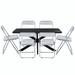 Leisuremod Lawrence 7-Piece Acrylic Folding Dining Chair and Rectangular Dining Table with Geometic Base Set - Leisurmod LF19RTX63CL6