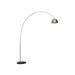 "Leisuremod Arco Mid-Century Modern Arched Floor Lamp 75.6"" Height with Black Round Marble Base and Metal Dome Lamp Shade for Living Room and Bedroom - Leisurmod ALBL-SL-13SL"